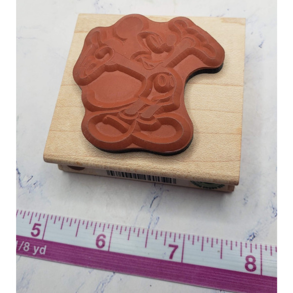 Disney Cartoon Mickey Mouse All Night Media Wood Mounted Rubber Stamp - Picture 6 of 7